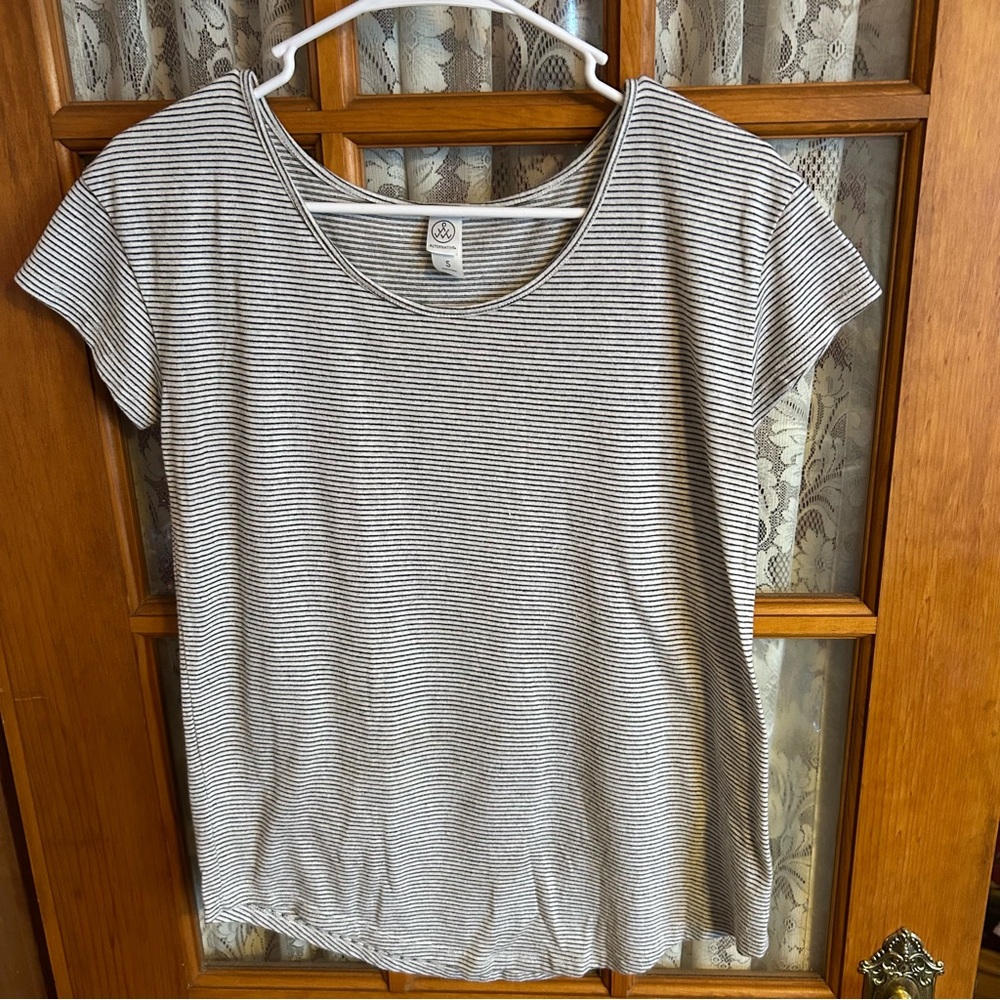 NWOT Alternative Black and White Striped Women's Tee
